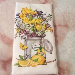 Lemon Bouquet Designer Flour Sack Dish Towel NWT